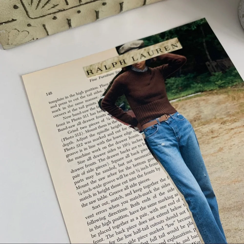 Ralph Lauren Vintage Style Collage Wall Art Classic‎ Denim Fashion Print